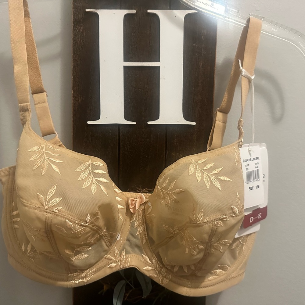 Panache Gold Embroidered Bra